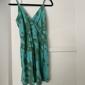 Patagonia | Pataloha Leaf Print Crossover Wrap Mini Dress 4